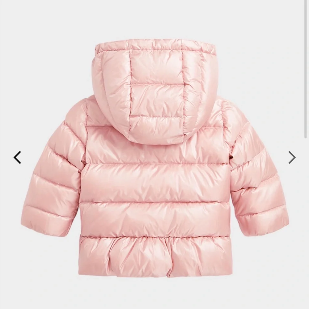 Ralph Lauren Girls' Pale Pink Hooded Puffer Jacket